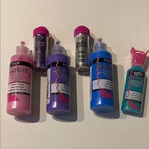 Tulip Craft Glitter & Dimensional Fabric Paint Bundle Preowned
